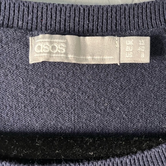 ASOS women’s navy and black color block casual sweater dress size 8 - Picture 4 of 5